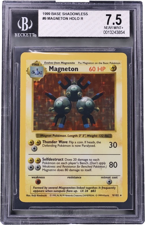1999 Pokemon Base Shadowless #9 Magneton HOLO R