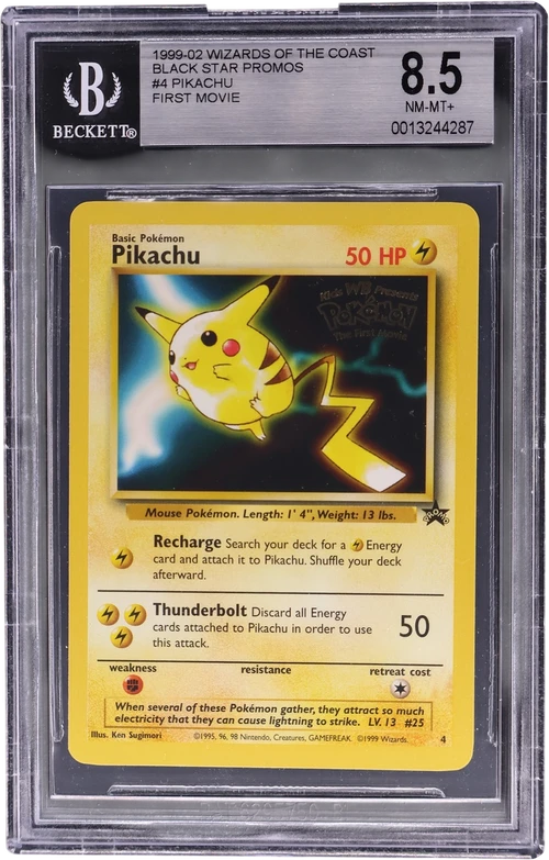 1999-02 Pokemon Wizards of the Coast Black Star Promos #4 Pikachu (First Movie)
