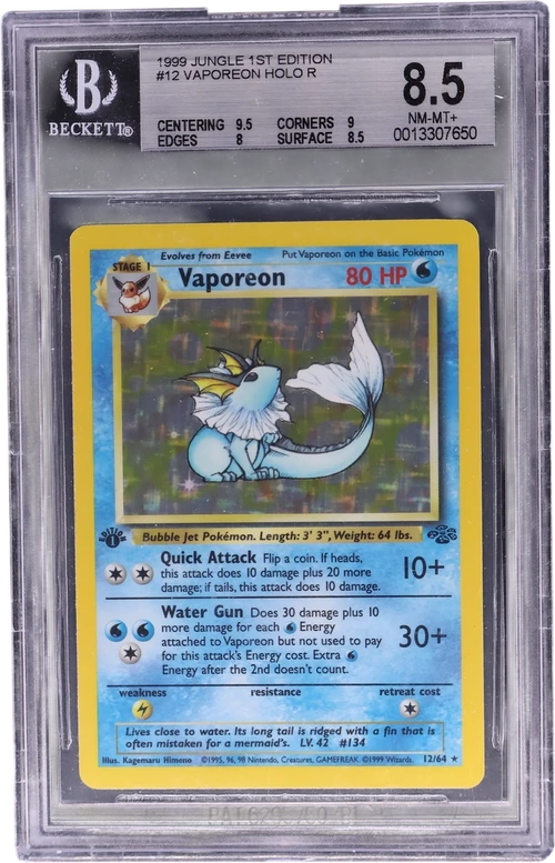 1999 Pokemon Jungle 1st Edition #12 Vaporeon HOLO R