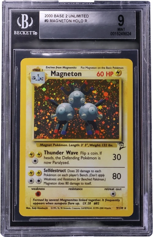 2000 Pokemon Base 2 Unlimited #9 Magneton HOLO R