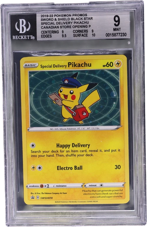 2019-22 Pokemon Sword and Shield Black Star Promos #SWSH074 Special Delivery Pikachu P/(Canadian Pok?mon Store Opening)
