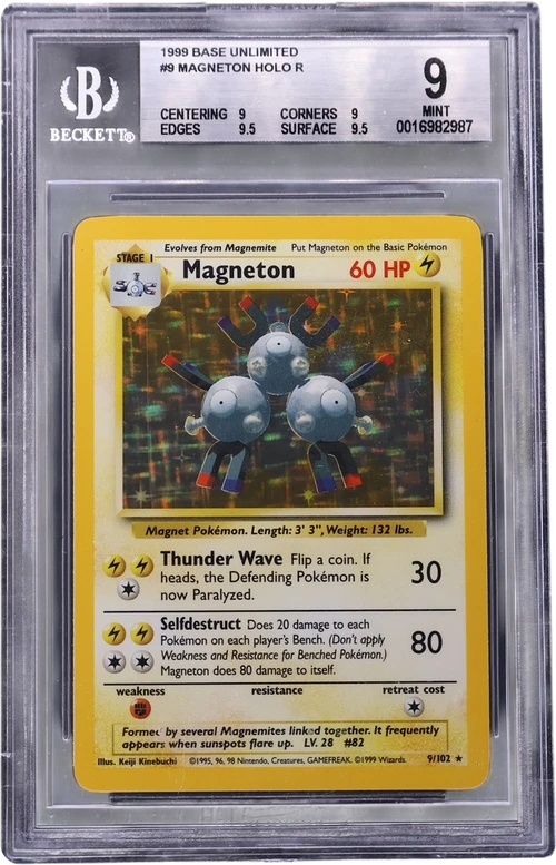 1999 Pokemon Base Unlimited #9 Magneton HOLO R