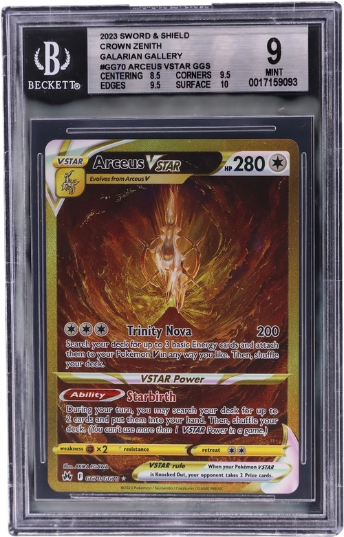 2023 Pokemon Sword and Shield Crown Zenith Galarian Gallery #GG70 Arceus VSTAR GGS