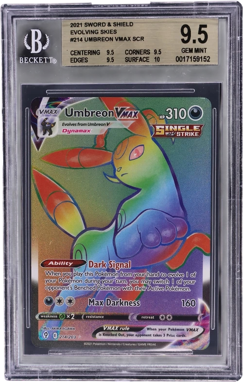 2021 Pokemon Sword and Shield Evolving Skies #214 Umbreon VMAX SCR