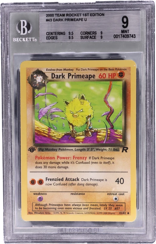 2000 Pokemon Team Rocket 1st Edition #43 Dark Primeape U