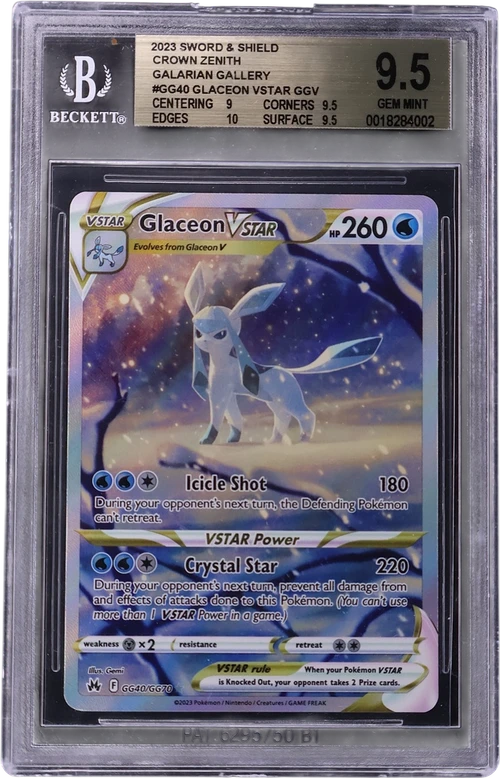 2023 Pokemon TCG Sword & Shield Crown Zenith #GG40 Glaceon VSTAR GGUR
