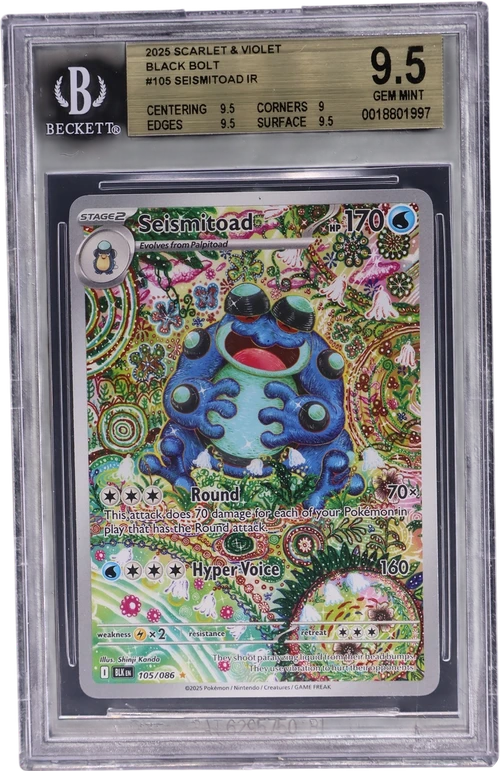 2025 Pokemon TCG Scarlet & Violet Black Bolt #105 Seismitoad IR