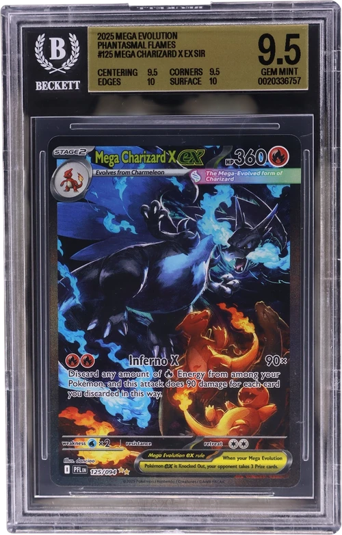 2025 Pokemon TCG Mega Evolution Phantasmal Flames #125 Mega Charizard X ex SIR