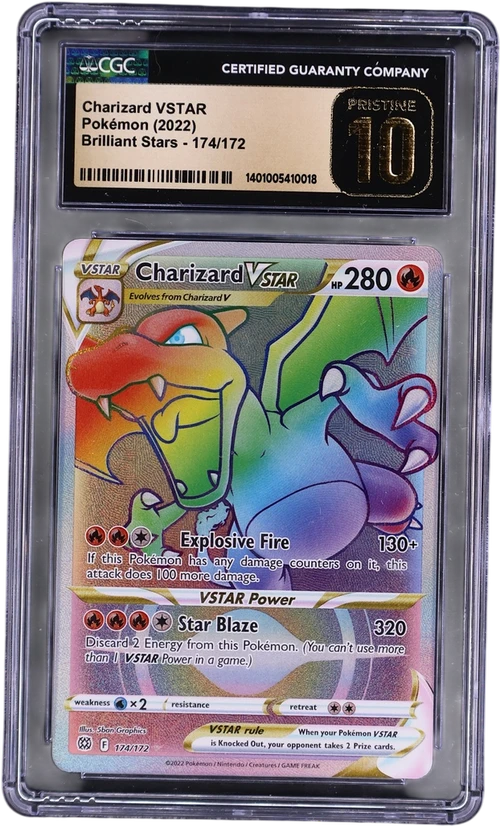 2022 Pokemon Brilliant Stars 174/172 Charizard VSTAR Rainbow Rare Holo
