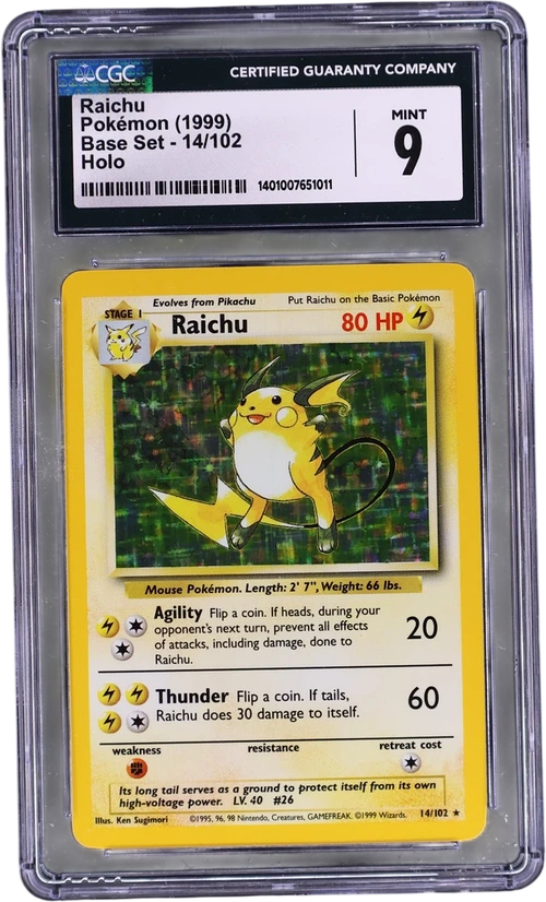1999 Pokemon Base Set - Unlimited 14/102 Raichu Holo