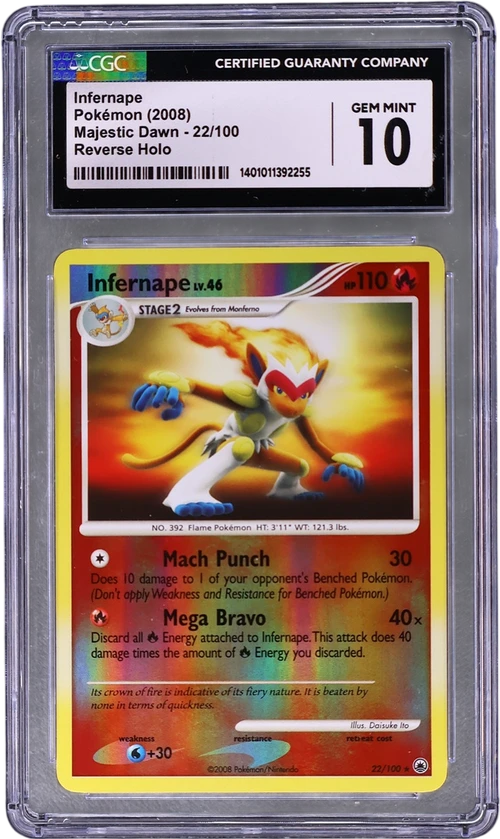 2008 Pokemon Majestic Dawn 22/100 Infernape Reverse Holo