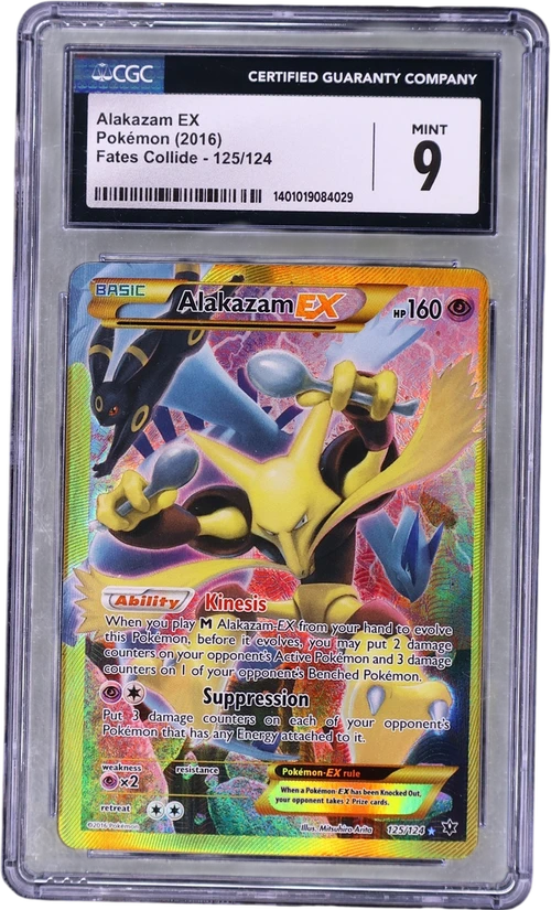 2016 Pokemon Fates Collide 125/124 Alakazam EX Secret Rare Holo