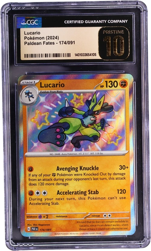 2024 Pokemon Paldean Fates - PAF EN 174/091 Lucario Shiny Rare Holo