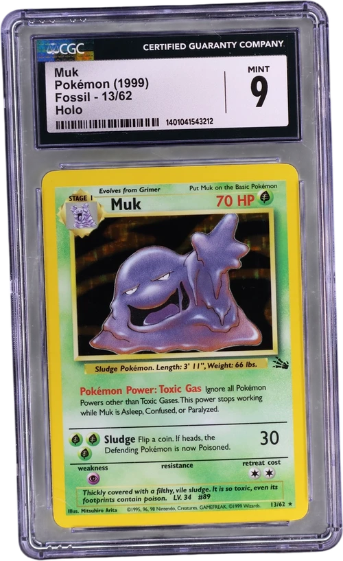 1999 Pokemon Fossil - Unlimited 13/62 Muk Galaxy Star Holo