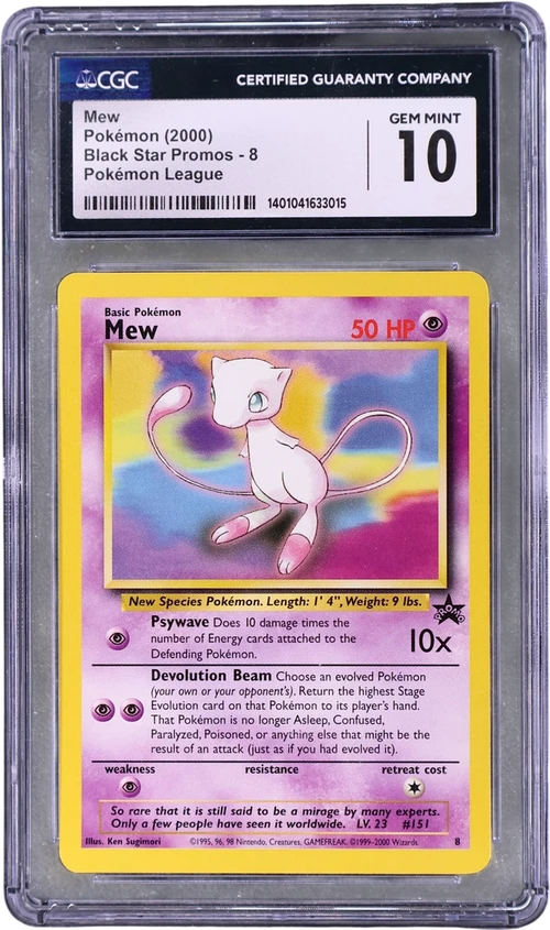 2000 Pokemon Black Star Promos - WotC 8 Mew Pokémon League