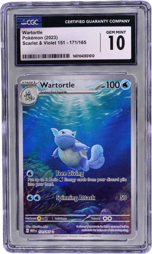 2023 Pokemon Scarlet & Violet 151 - MEW EN 171/165 Wartortle Illustration Rare Holo