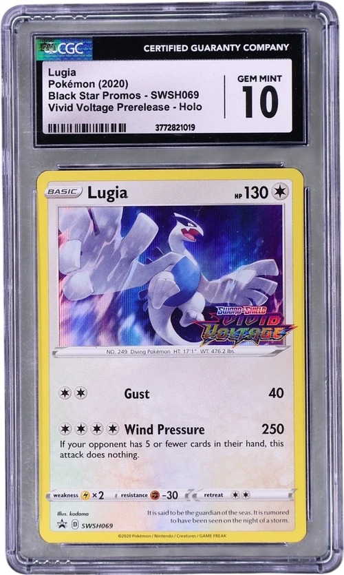 2020 Pokemon Black Star Promos - Sword & Shield SWSH069 Lugia Vivid Voltage Prerelease (Holo)