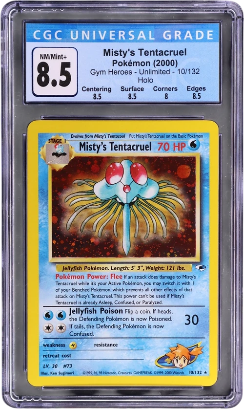 2000 Pokemon Gym Heroes - Unlimited 10/132 Misty's Tentacruel Holo