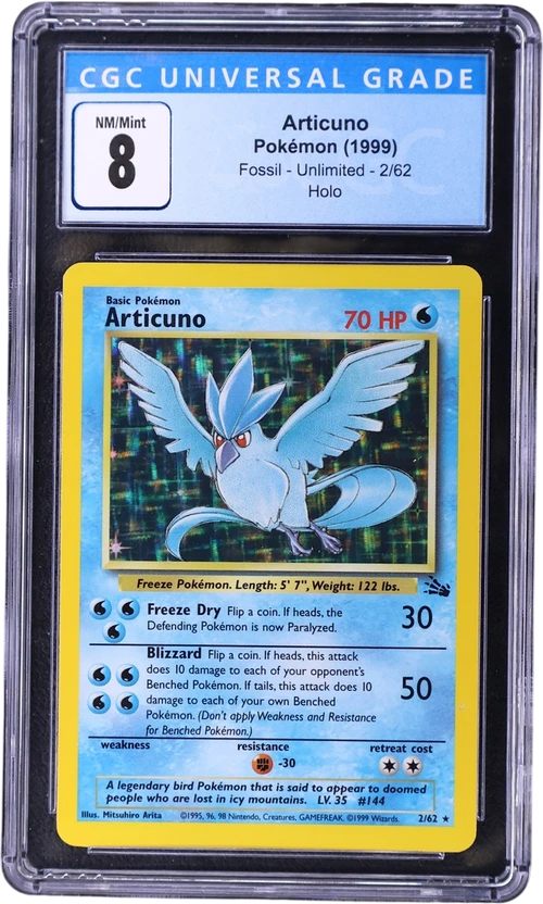 1999 Pokemon Fossil - Unlimited 2/62 Articuno Galaxy Star Holo