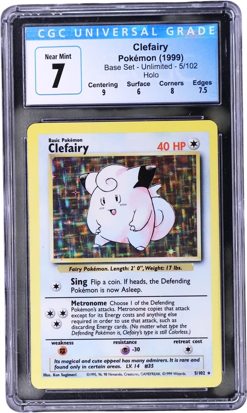 1999 Pokemon Base Set - Unlimited 5/102 Clefairy Holo