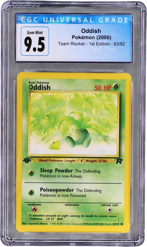 2000 Pokemon Team Rocket - 1st Edition 63/82 Oddish