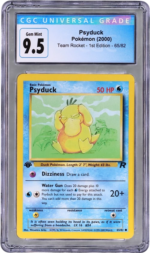 2000 Pokemon Team Rocket - 1st Edition 65/82 Psyduck