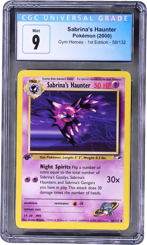 2000 Pokemon Gym Heroes - 1st Edition 58/132 Sabrina's Haunter