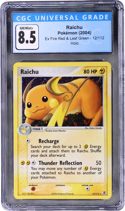 2004 Pokemon EX Fire Red & Leaf Green 12/112 Raichu Holo