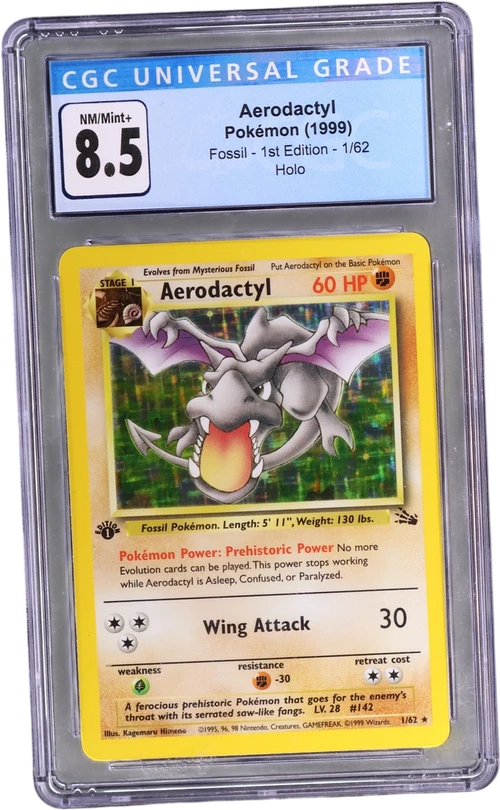 1999 Pokemon Fossil - 1st Edition 1/62 Aerodactyl Holo
