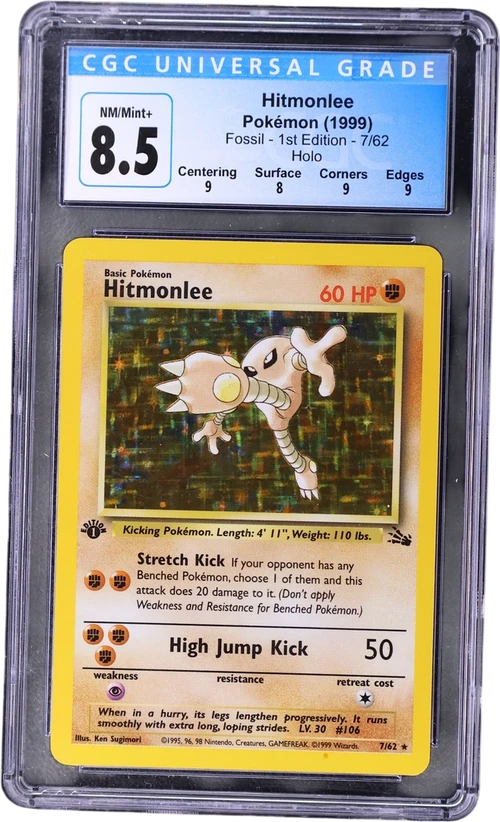 1999 Pokemon Fossil - 1st Edition 7/62 Hitmonlee Holo