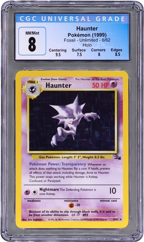 1999 Pokemon Fossil - Unlimited 6/62 Haunter Galaxy Star Holo