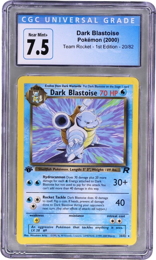 2000 Pokemon Team Rocket - 1st Edition 20/82 Dark Blastoise