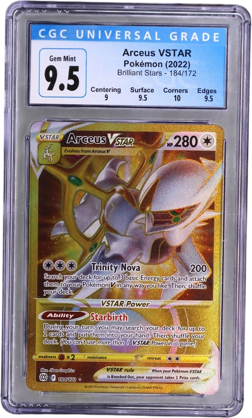 2022 Pokemon Brilliant Stars 184/172 Arceus VSTAR Secret Rare Holo