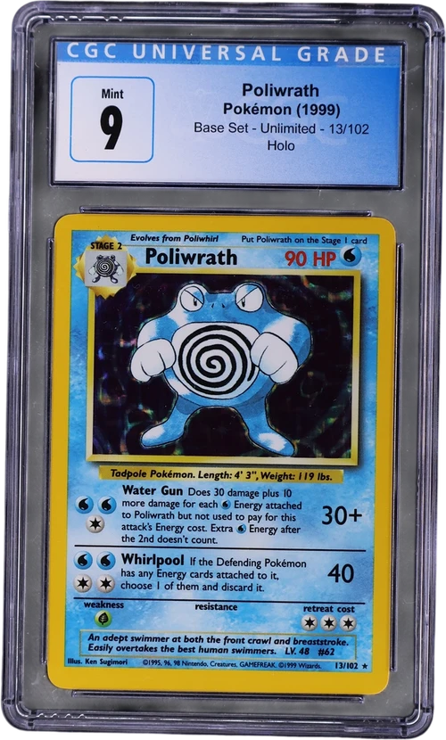 1999 Pokemon Base Set - Unlimited 13/102 Poliwrath Holo