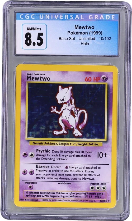 1999 Pokemon Base Set - Unlimited 10/102 Mewtwo Holo