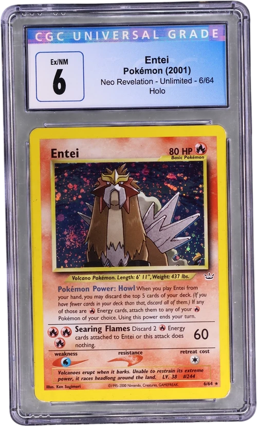 2001 Pokemon Neo Revelation - Unlimited 6/64 Entei Holo