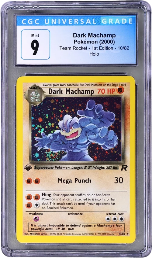 2000 Pokemon Team Rocket - 1st Edition 10/82 Dark Machamp Holo