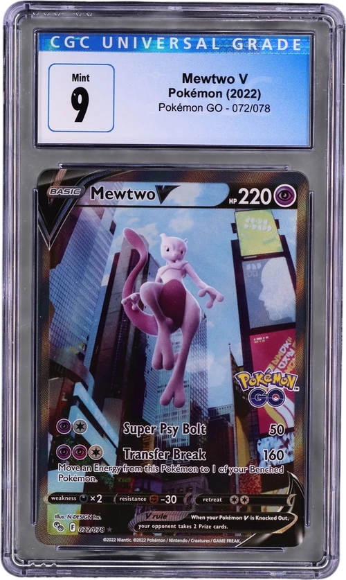 2022 Pokemon GO 072/078 Mewtwo V Ultra Rare Holo