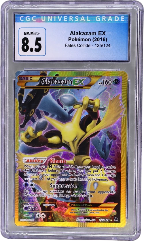 2016 Pokemon Fates Collide 125/124 Alakazam EX Secret Rare Holo