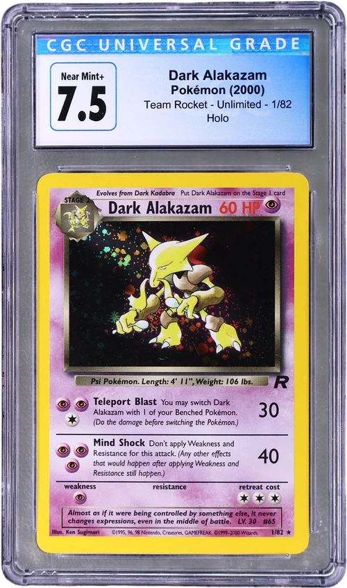 2000 Pokemon Team Rocket - Unlimited 1/82 Dark Alakazam Holo