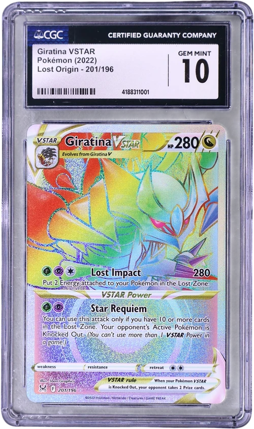 2022 Pokemon Lost Origin 201/196 Giratina VSTAR Rainbow Rare Holo