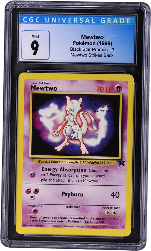1999 Pokemon Black Star Promos - WotC 3 Mewtwo Mewtwo Strikes Back