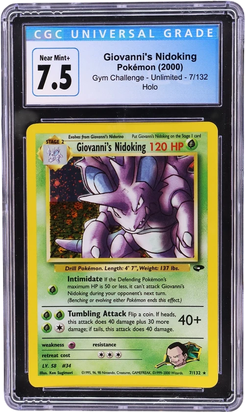 2000 Pokemon Gym Challenge - Unlimited 7/132 Giovanni's Nidoking Holo