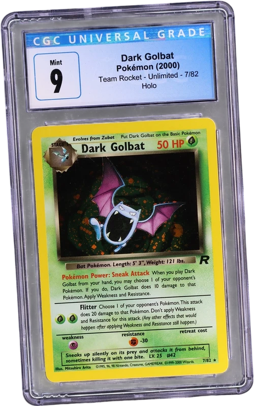 2000 Pokemon Team Rocket - Unlimited 7/82 Dark Golbat Holo
