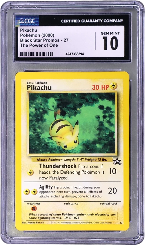 2000 Pokemon Black Star Promos - WotC 27 Pikachu The Power of One