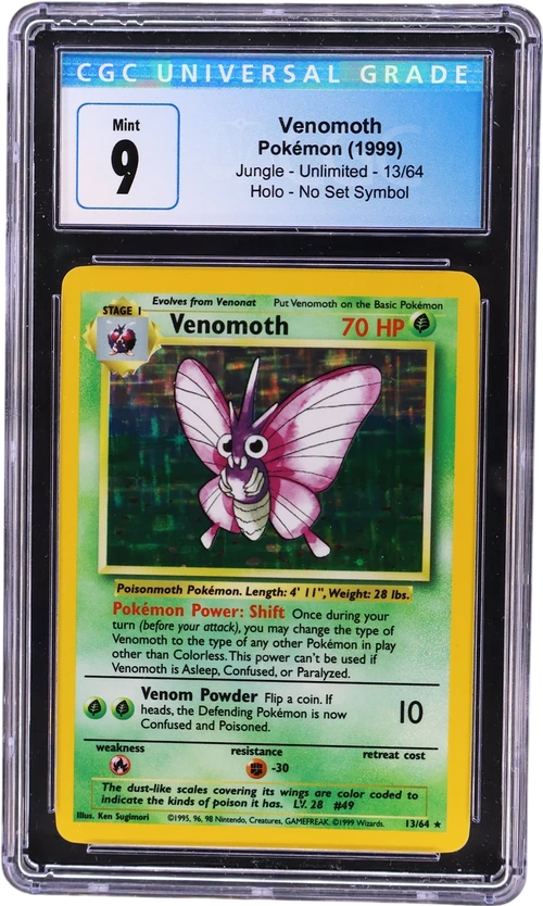 1999 Pokemon Jungle - Unlimited 13/64 Venomoth No Set Symbol Holo