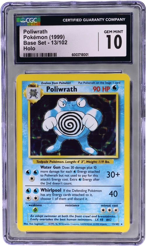 1999 Pokemon Base Set - Unlimited 13/102 Poliwrath Holo