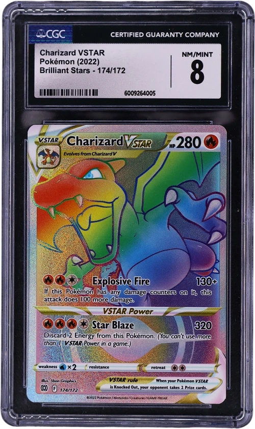 2022 Pokemon Brilliant Stars 174/172 Charizard VSTAR Rainbow Rare Holo
