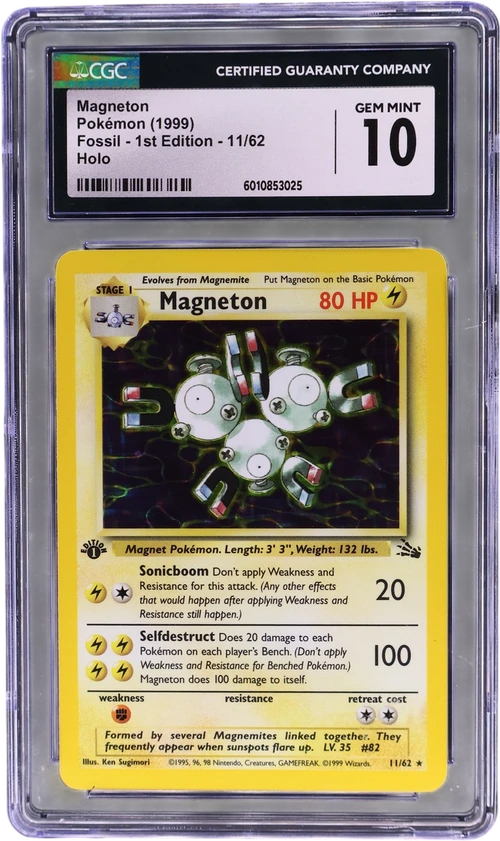 1999 Pokemon Fossil - 1st Edition 11/62 Magneton Holo