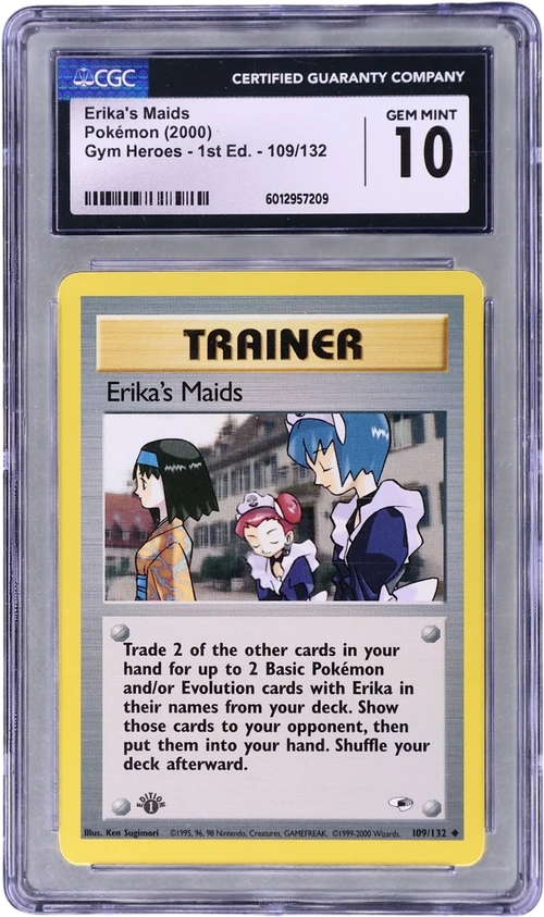 2000 Pokemon Gym Heroes - 1st Edition 109/132 Erika's Maids